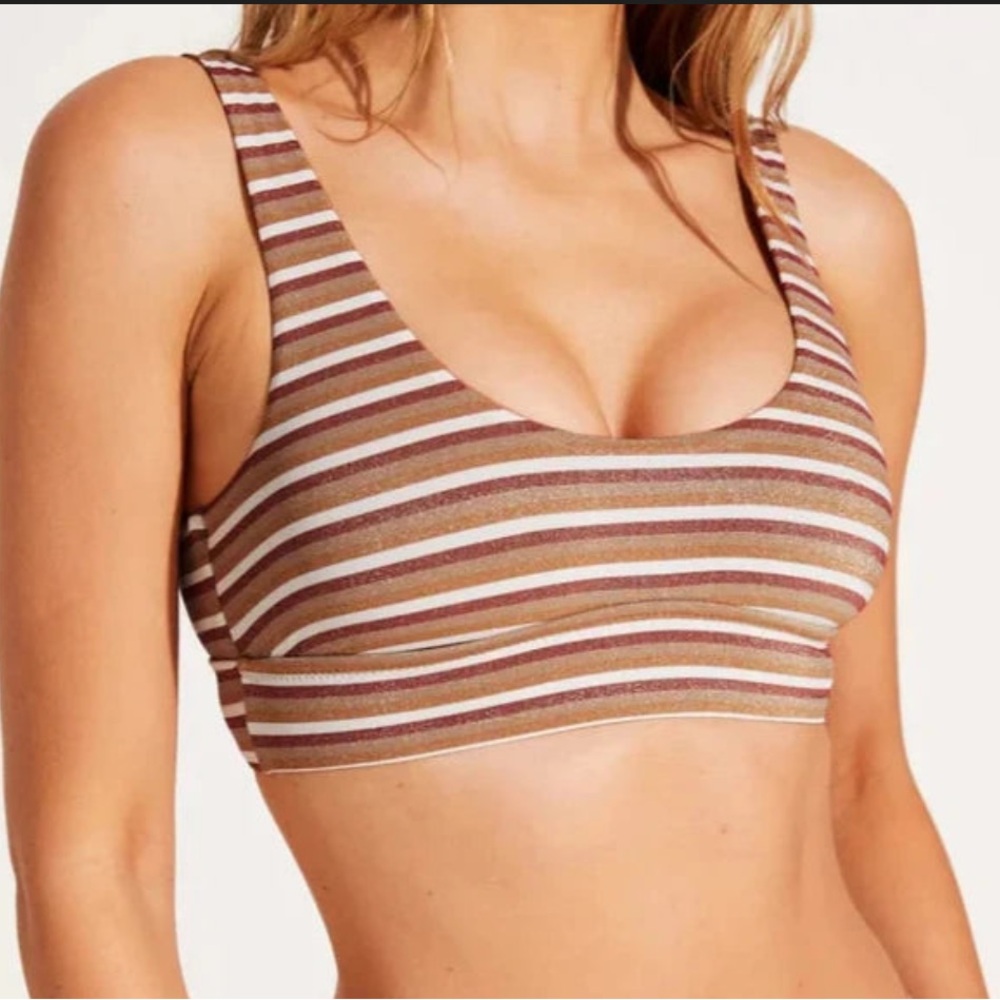SWIM SET 🩷 👙 Vitamin A Sienna Top and Natalie Miter Tie Bottom Set Medium